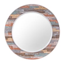Casa 36" Diameter Circular Beveled Wood Framed Mirror