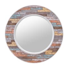 Casa 30" Diameter Circular Beveled Wood Framed Mirror