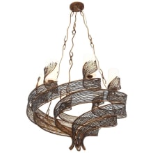Flow 6 Light 29" Hand Forged Recycled Steel Chandelier