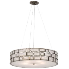Harlowe 5 Light 24" Drum Chandelier with Recycled Ice Glass