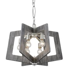 Lofty 6 Light 24" Recycled Steel Wood Chandelier