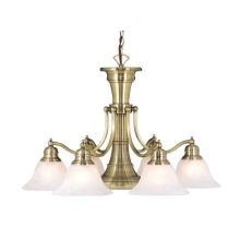 Standford 7 Light Single Tier Chandelier with Frosted Glass Shades - 26 Inches Wide