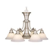 Standford 7 Light Single Tier Chandelier with Frosted Glass Shades - 26 Inches Wide