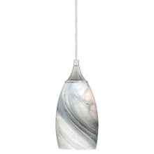 Milano Single Light 5" Wide Mini Pendant with Marble Swirl Glass Shade
