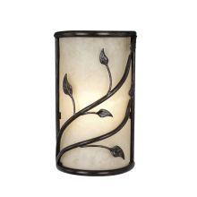 Vine 2 Light 15" Tall Wall Washer Wall Sconce with Amber Flake Glass Shade