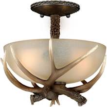 Yoho 2 Light 12" Wide Semi-Flush Bowl Ceiling Fixture with Frosted Glass Shade