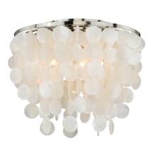 Elsa 3 Light 16" Wide Flush Mount Waterfall Ceiling Fixture with Capiz Shell Shade