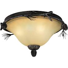 Sierra 3 Light 16" Wide Flush Mount Ceiling Fixture with Scavo Glass and Pine Elements