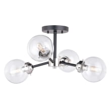 Orbit 4 Light 20" Wide Semi-Flush Ceiling Fixture with A Glass Shade