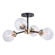 Orbit 4 Light 20" Wide Semi-Flush Ceiling Fixture with A Glass Shade