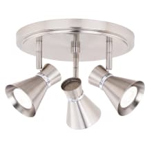 Alto 3 Light 11" Wide LED Accent Light Ceiling Fixture with Metal Shades