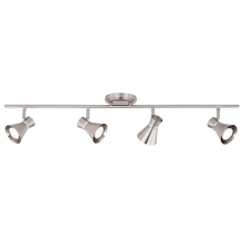 Alto 4 Light 36" Wide LED Fixed Rail Ceiling Fixture with Metal Shades