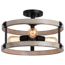 Danvers 3 Light 16" Wide Semi-Flush Drum Ceiling Fixture