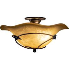 Vine 2 Light Semi-Flush Indoor Ceiling Fixture with Frosted Glass Shade - 15 Inches Wide