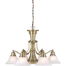 Standford 7 Light Single Tier Chandelier with Frosted Glass Shades - 26 Inches Wide