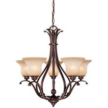Monrovia 5 Light 26" Wide Chandelier with Frosted Glass Shades