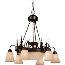 Bryce 9 Light 28-1/2" Wide Chandelier with Elk Accents
