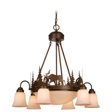 Yellowstone 9 Light 28-1/2" Wide Chandelier with Moose Accents