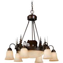 Bozeman 9 Light 28-1/2" Wide Chandelier with Bear Accents