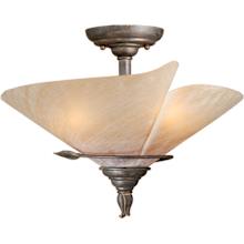 Capri 3 Light Semi-Flush Indoor Ceiling Fixture with Frosted Glass Shade - 15 Inches Wide