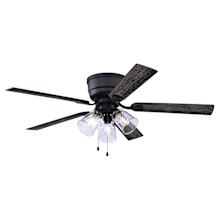 Cromwell 52" 5 Blade Indoor LED Ceiling Fan with Clear Glass Shades
