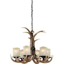 Yoho 6 Light Single Tier Chandelier with Frosted Glass Shades - 24.5 Inches Wide