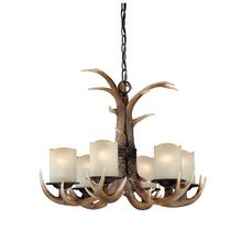 Yoho 6 Light Single Tier Chandelier with Frosted Glass Shades - 24.5 Inches Wide