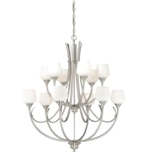 Grafton 12 Light Two Tier Chandelier with Glass Shades