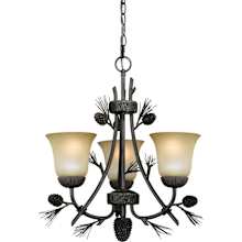 Sierra 3 Light 20" Wide Chandelier with Scavo Glass and Pine Elements