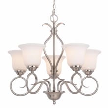 Albion 5 Light 23" Wide Chandelier with Frosted Glass Shades