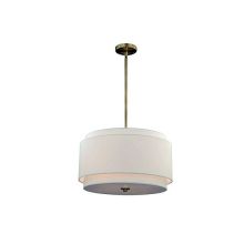 Burnaby 4 Light Pendant with White Fabric Shade