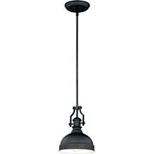 Keenan 8" Wide Pendant with Black Metal Shade