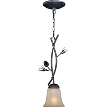 Sierra 6" Wide Single Light Mini Pendant with Scavo Glass and Pine Elements
