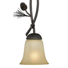 Sierra 6" Wide Single Light Mini Pendant with Scavo Glass and Pine Elements