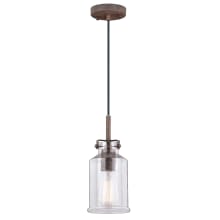 Milone Single Light 5" Wide Mini Pendant with a Clear Seedy Glass Shade