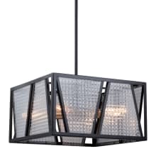 Oslo 4 Light 16" Wide Pendant with Glass Panel Shades