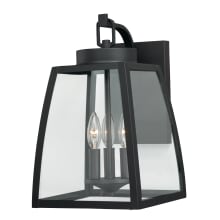 Granville 3 Light Outdoor Wall Sconce with Clear Glass Shade