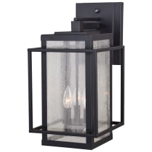 Hyde Park 3 Light 19" Tall Outdoor Wall Sconce with Glass Panel Shades