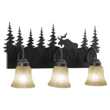 Yellowstone 3 Light 24-3/4" Wide Bathroom Vanity Light with Moose Accents