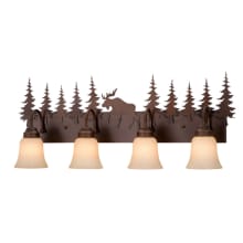 Yellowstone 4 Light 33" Wide Bathroom Vanity Light with Moose Accents