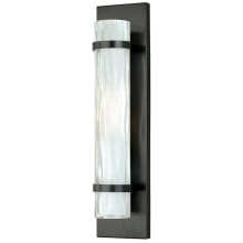 Vilo 19" Tall Bath Bar with Water Glass and Frosted Glass Shade