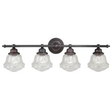 Huntley 4 Light 32" Wide Bathroom Vanity Light with Glass Shades