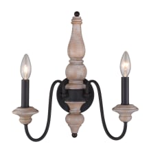Georgetown 2 Light 16" Tall Candle Style Multi Light Wall Sconce with Wood Accents