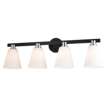 Vermont 4 Light 32" Wide Vanity Light with Frosted Glass Shades