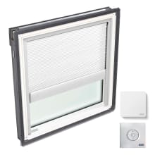 21 x 26-7/8 Inch Laminated LowE3 Fixed Deck Mount Skylight with White Room Darkening Solar Blind from the FS Collection