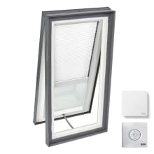 22-1/2 x 34-1/2 Inch Laminated LowE3 Manual Venting Curb Mount Skylight with White Room Darkening Solar Blind from the VCM Collection