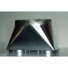 18.5" x 11.25" x 12" Modern Themed Stainless Steel Cluster Blower Transition for Duct Size of 12" Round