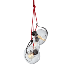 Hook, Vine and Sinker Single Light 19-5/16" Wide Multi Light Pendant with Clear Glass Shades