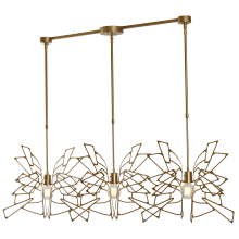 Monarch 3 Light 57-11/16" Wide Multi Light Pendant with Laser Cut Steel Accents