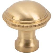 Purity Solid Brass 1-1/8" Traditional Ridged Round Cabinet Knob / Drawer Knob